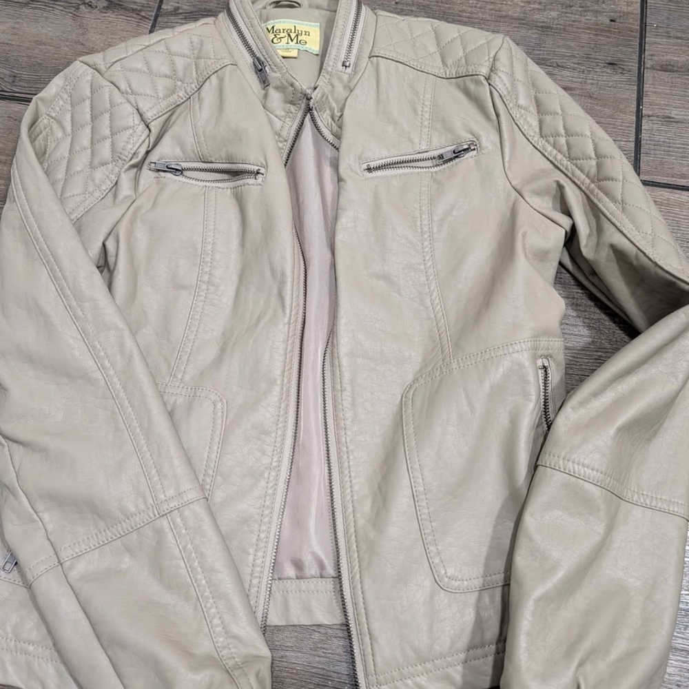 Maralyn & Me Taupe Leather Jacket